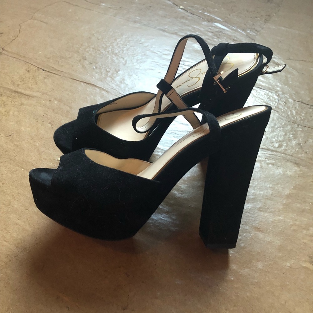 Black platform heels.